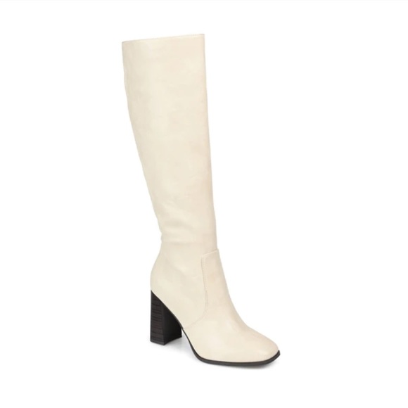 Journee Collection Shoes - Journee Collection Karima Extra Wide Calf Off-White Boot Womens 7.5 XWC